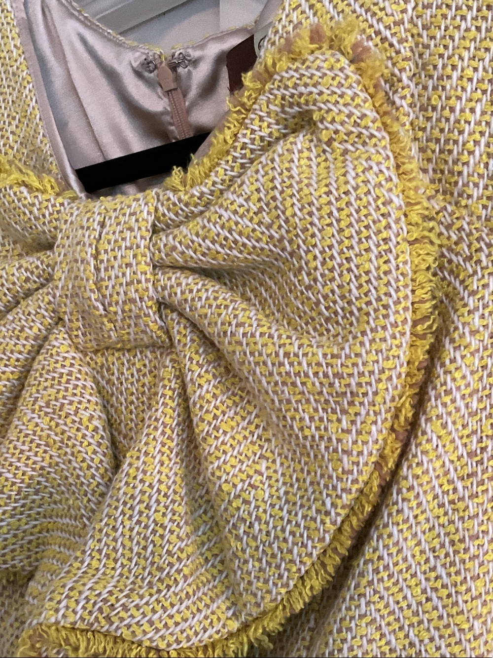 Anthro/Eva Franco Chartreuse Bow-Front Midi Dress - Picture 4 of 10